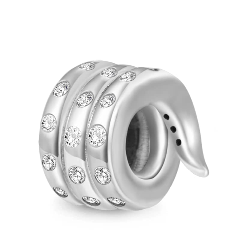 Image of GNOCE Embraces Heart Gemstone Bead Charms 925 Sterling Silver Rabbit Horse Triceratops Snake Monkey Cat Platypus Sloth Bear Pig Yak Ghost Matryoshka Doll Jewelry Gift for Women