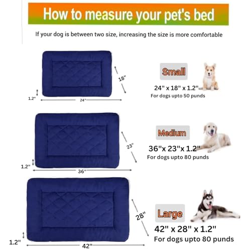Image of Dog Bed Mat for Dogs & Cats | Soft, Washable, Lightweight & Waterproof Pet Cushion | Durable, Anti-Slip, Reversible Sleeping Mat for Large Pets (42 x 28 Inch, Red)