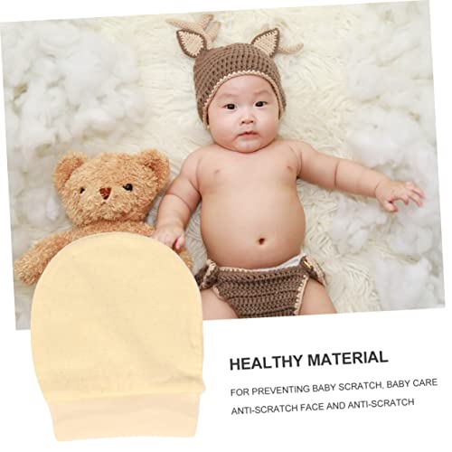 BESPORTBLE Newborn Anti-Scratch Cotton Gloves 4 Pairs Baby Protective Gloves for Face and Skin Safety Soft Breathable Material for Infants Random Color2