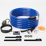 RV Heated Drinking Water Hose, 15ft Heated Freshwater Hose with Fittings for RV, Heated RV Hose with Energy Saving Thermostat, -45 ℉ Antifreeze Heated Garden Pipe and Leakage Protector, RV Accessories