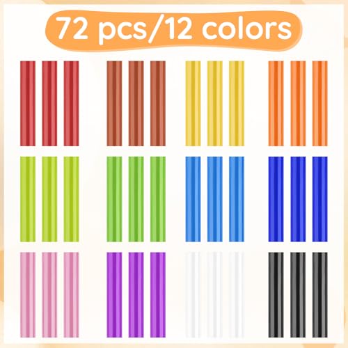 Barras de pegamento caliente mini de 12 colores con longitud extendida de 8" 8