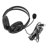 Gadpiparty ノイズ低減ヘッドセット ゲーミングヘッドセット Usb接続 高通気イヤーマフ 耐久性設計 オンライン授業 会議用 ブラック