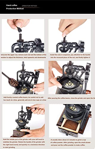 SXLCKJ Manuelle Kaffeemühle, antike Kaffeemühle mit Handkurbel aus Gusseisen, Decorati (Crusher) – Bild 7