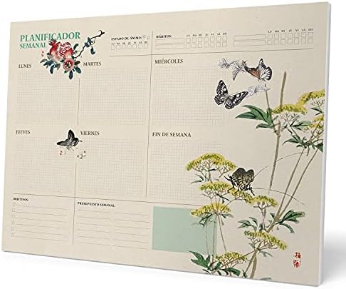 Kokonote Botanical Weekly Planner A3 - Desk Calendar - Family Calendar - 54 Tear Off Pages - Desk Planner - Desk Planner 2022 - Friends Gifts - Friends Calendar