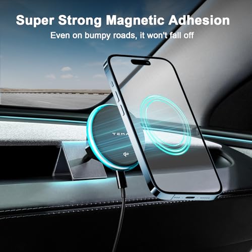 Soporte magnético Tesla Model 3 Highland y Y cargador inalámbrico 15W 3