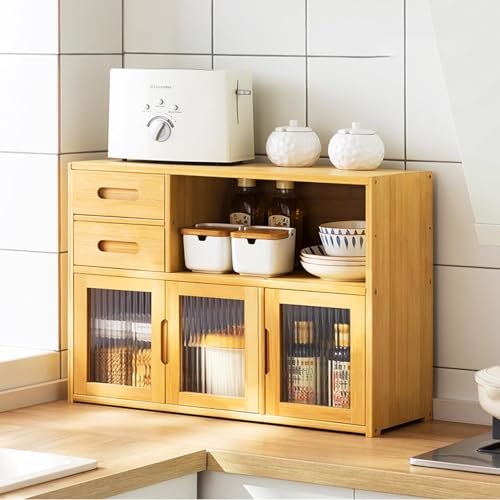 Armoire de rangement de comptoir et étagère de cuisine en bois