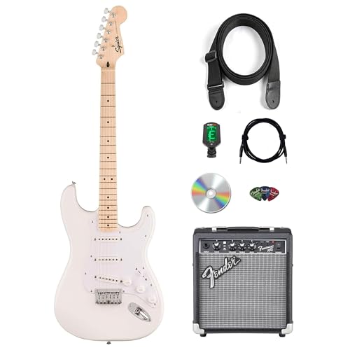 Fender Squier Sonic Stratocaster HT - �A�[�N�e�B�b�N�z���C�g�o���h�� �A���v�A�C���X�g�D�������g�P�[�u���A�`���[�i�[�A�X�g���b�v�A�s�b�N�AAustin Bazaar�̉��DVD�t��