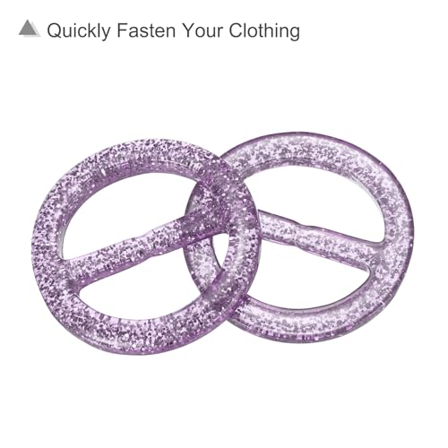 Image of uxcell Plastic Tee Shirt Clips, Round Bling Resin Scarf Ring Buckle, Fashion Tie Circle Clip