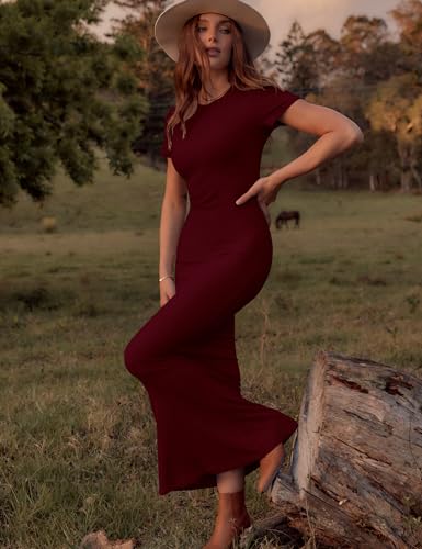 Image of LOMON Women Fishtail Hem Ribbed Maxi Dresses Summer Casual Stylish Y2k Sexy Fitted Lady Elegant Cotton Soft Lounge Dress