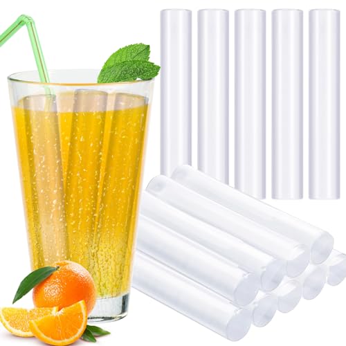 RimCereal 20 Pcs Reusable Ice Cube Ice Sticks Plastic Ice Cube Washable Permanent Non Melting Water Bottle Ice Stick for Drinks Water Bottles Whiskey Wine(Clear)
