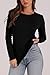 WIHOLL Long Sleeve Thermal Shirt Women Trendy Fall Fashion 2025 Tops Round Neck Flowy Plain Blouses Winter Warm Clothes Clothing Black M