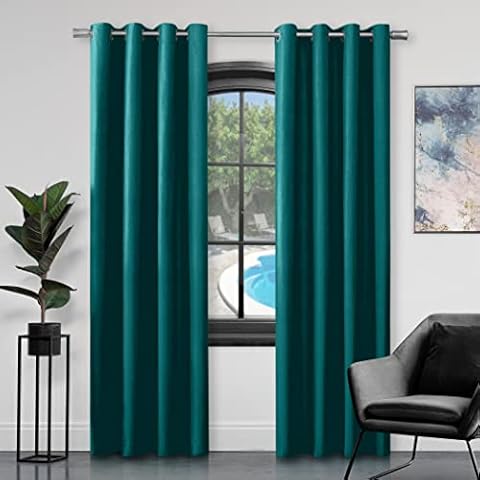 GC GAVENO CAVAILIA Teal Faux Silk Curtains Cover