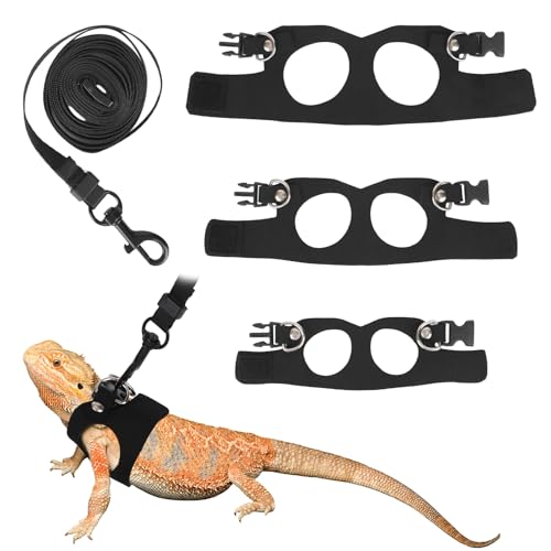 Bearded Dragon Leash and Harness Set Reptile Walking Accessories Outdoor Safety Equipment for Small Pet Lizards Geckos and Chameleons