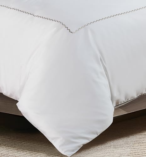 Majestic Giftware Madison Linen 6 Pcs Queen Size Duvet Bedding Set (BL54-Q) | Normandy - Taupe 400 TC 100% Cotton Sateen | 1 Fitted Sheet, 1 Duvet, 4 Pillowcases - Noble Collection