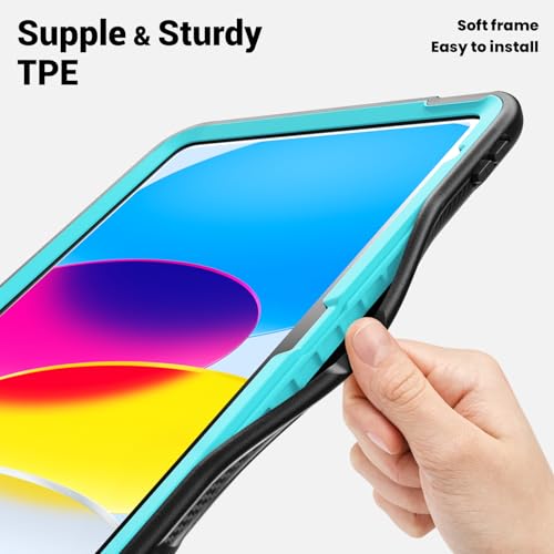 Coque iPad 11 2025 antichoc avec protège-écran et béquille rotative - 7