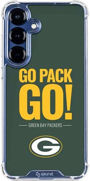Skinit Clear Phone Case Compatible with Galaxy S25 Plus - Officially Licensed NFL Green Bay Packers Black & White Design