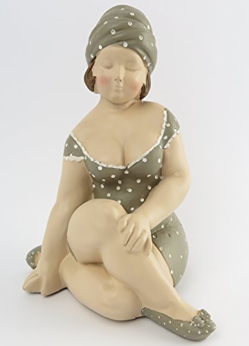 Dekofigur Mollige Frau Badeanzug Retro Art Frauenfigur Dicke Badepuppe...