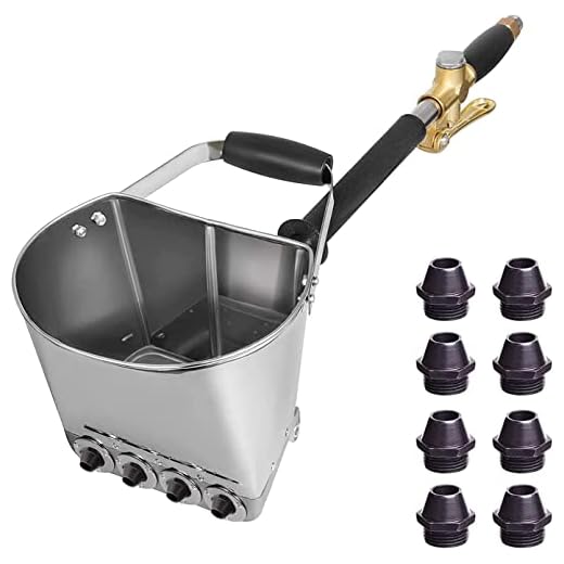 Pulvérisateur de Mortier Multifonctionnel Ciment Mortier Pistolet Pistolet à Trémie Pulvérisateur de Plâtre Pistolet Pulvérisateur Pistolet à Peinture avec 4 Jet Hopper (pour mur) ...