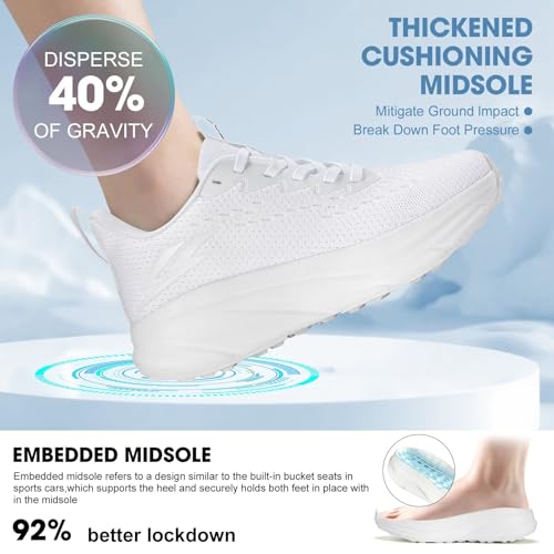 Image of ZOVE Womens Walking Shoes Cushioning Non-Slip Breathable Running Sneakers Tennis Comfortable Athletic Gym Workout Casual Shoes Lightweight Sports Cross Training Fashion Sneakers