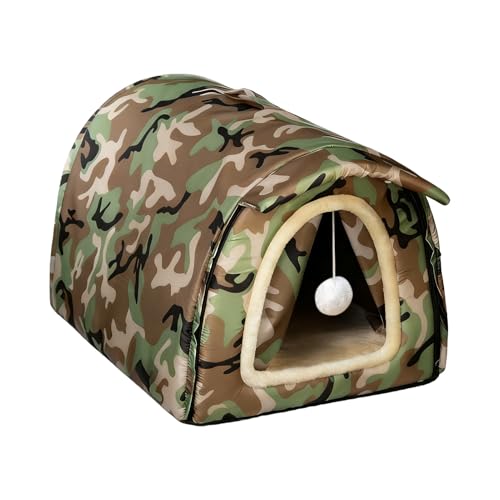 キャットベッド,温かいテント型ペットハウス - キャットハウス - 子犬向け 子猫向け 動物向け 家庭用 室内用 屋外用 旅行用 冬用