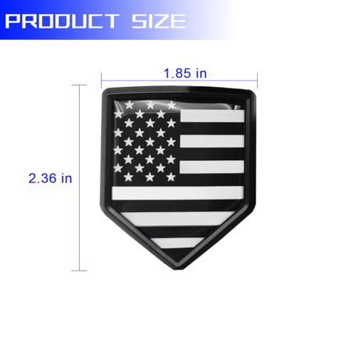 Image of Bittwee Ameican Flag Car Emblem, 3D Metal Vehicle Badge Decals with Strong Adhesive, Patriotic Automotive Badge Stickers Exterior Decoration Accessories, Universal for SUV, Sedan, Truck (Black)