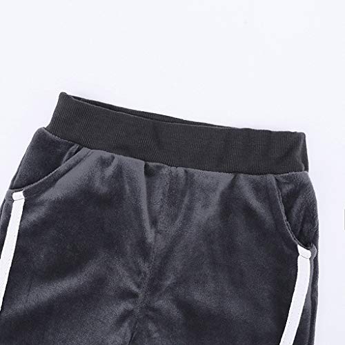 Kids Boys Girls 2PCS Velvet Hooded Tracksuit Toddler Baby Fleece Hoody Top & Sweatpants Warm Fall Outfits Set Cute4