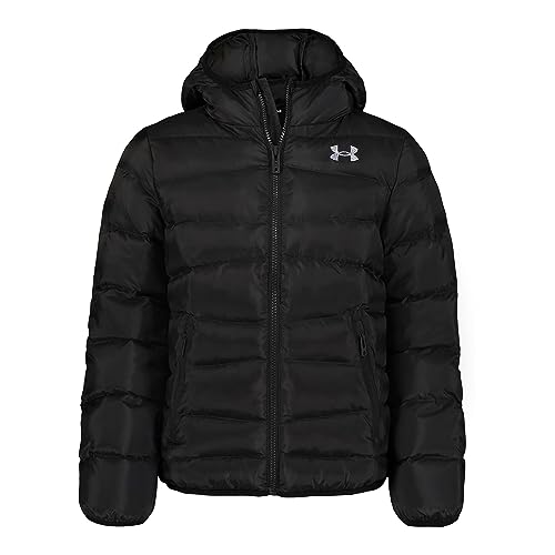 Image of Under Armour Girl's Prime Hooded Puffer Jacket, Lightweight & Water Repellent