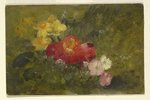 Tableau sur toile fleurs sauvages par Frederic Edwin Church pour decoration murale 60x90cm