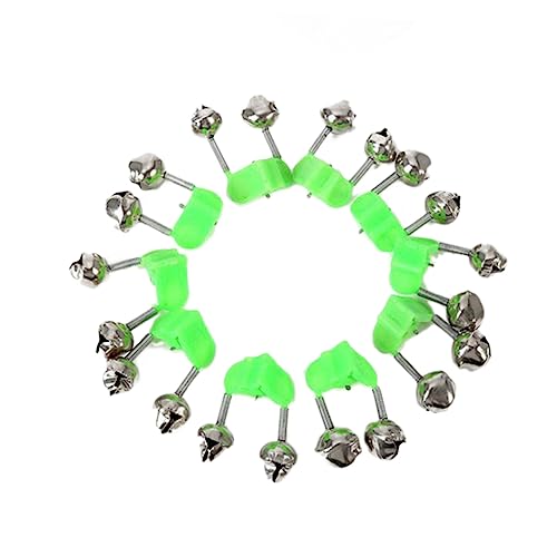 KICHOUSE 50pcs Fishing Rod Bells Alert Bells for Fishing Bite Alarm Night Accessory Plastic Material