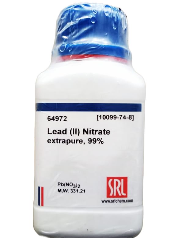 See full amazon price history chart for SRL Lead Nitrate extrapure, 99%, 500GM, CAS NO 10099-74-8, Molecular Formula : Pb(NO3)2, Storage : Room Temperature, Shelf Life : 60 Months for laboratory use SRL Lead Nitrate extrapure, 99%, 500GM, CAS NO 10099-74-8, Molecular Formula : Pb(NO3)2, Storage : Room Temperature, Shelf Life : 60 Months for laboratory use (B0CBHHMFNQ) Amazon Price History, Amazon Price Tracker