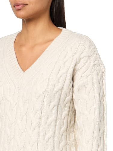 Image of Calvin Klein Womens V Neck Cable Long Sleeve SweaterSweater