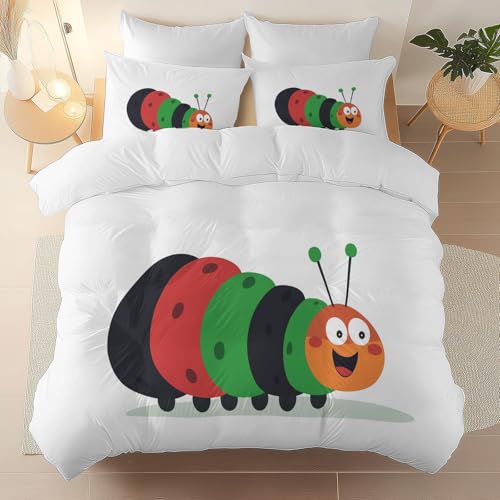 135 x 200 cm Mikrofaser Bettwäsche-Set mit Kissenbezug, Niedlich Einfach...