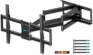 BONTEC TV Wall Bracket for 60-110 Inch TVs, Holds Up to 125kg, Heavy Duty Steel Wall Mount, Extends Up to 1016mm, Max VESA 800x600mm, Swivel and Tilt Wall Bracket with Dual Arms, Full Motion Design