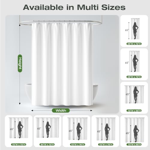 Image of Stall Shower Curtain Liner 48 x 72 Inch, Water Repellent Polyester Bathroom Narrow Fabric Shower Liner for Spa and Hotel Quality, Machine Washable, 48x72 Inch, White