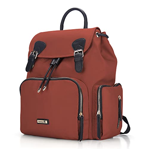 Image of Hafmall Diaper Bag Backpack, Multifunctional Diaper Backpack for Mom, Modern Baby Bag with Stroller Hooks, Stylish Nappy Changing Bag, Red