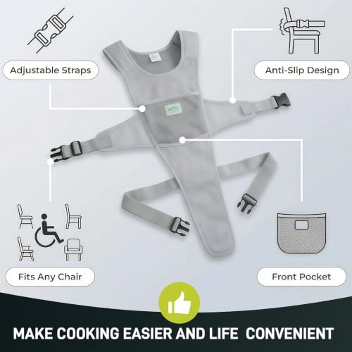 Image of Wheelchair Seat Belt,Wheelchair Harness,Adjustable Anti-Slip Shoulder Straps for Dementia Patients,The Elderly,Adults,Pregnant,Paralyzed(Green)