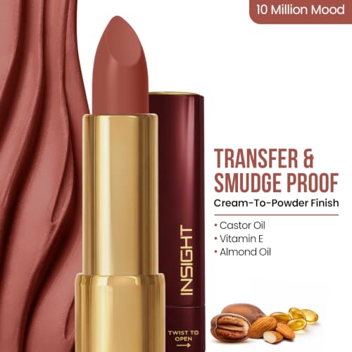 Image of INSIGHT Cosmetics Blur Rouge Lipstick - Long Lasting | Matte Finish | Non-Transfer | Lightweight & Non-Sticky | One-Swipe Pigment (Million Mood) - 4.2g