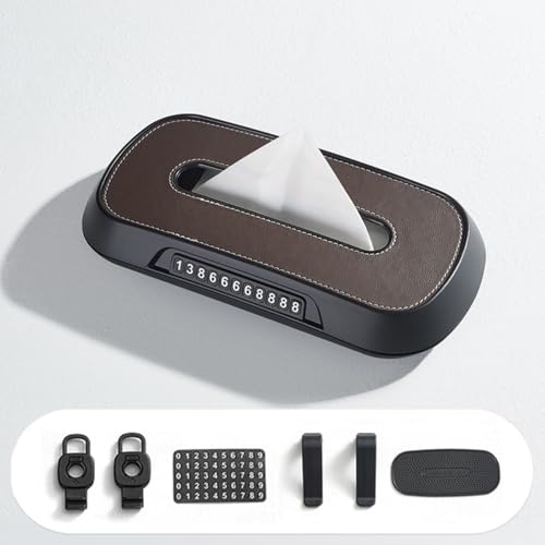 Porte-mouchoirs de voiture en cuir PU durable avec plaque d'immatriculation temporaire
