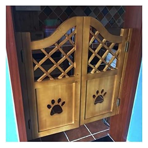 Swinging Cafe Doors, Solid Wood Automatic Closure Cowboy Door With Metal Hinge, Retro Room Partition For Kitchen Bar Saloon Bathroom, Customizable (Color : Brown, Size : 95x90cm) Cover