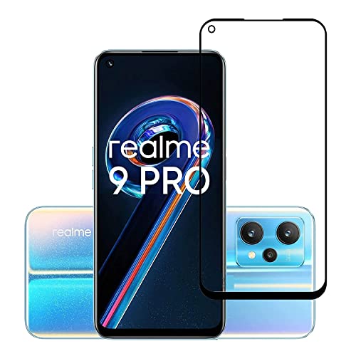 Image of Screen Protector for realme 9 Pro 5G (Black) Tempered Glass Edge-to-Edge 6D Screen Guard With Installation Kit