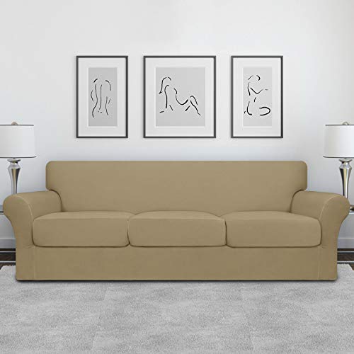 Image of Easy-Going 4 Pieces Oversized Stretch Couch Cover for Dogs Washable