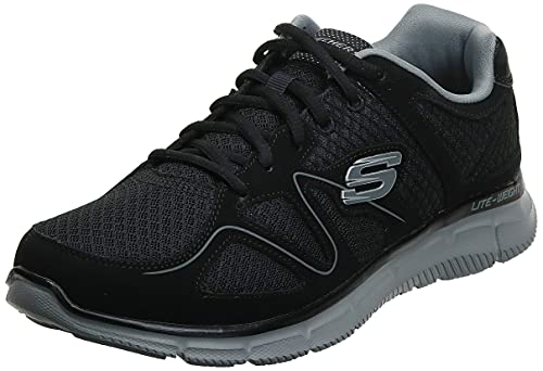 Skechers Satisfaction Flash Point, Zapatillas de Deporte Hombre, Black, 44 EU