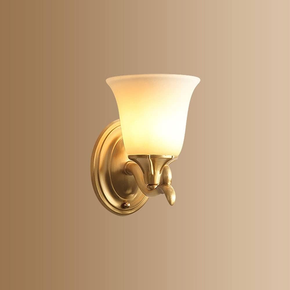 ASerZenith Led Wall Sconce, Wall Mounted Light Fixture, Vintage Copper With White, Hallway Copper Wall Lamps(White-1-Light)