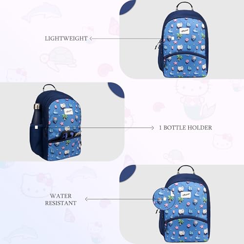 Image of F Gear Brio Kids Backpack|Water-Resistant Polyester|2 Spacious Compartments with Front Pocket & Bottle Holder Adjustable Shoulder Straps|Durable YKK Zippers