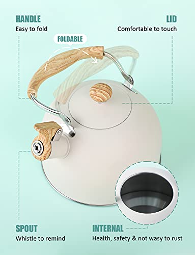 image for Tea Kettle, BELANKO 85 OZ / 2.5 Liter Whistling Tea Kettle Pots for St