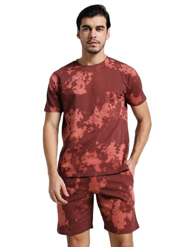 Image of Vogaan Men's Cotton Short Sleeve Tracksuit Summer T Shirt & Shorts Set with 2 Pockets || Casual Co-ord Sets
