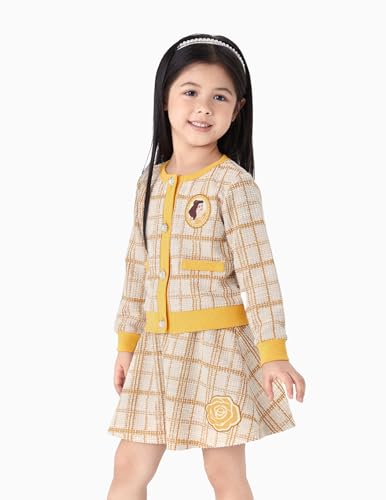 Image of Disney Frozen Elsa Minnie Princess Girl Outfit Knit Top & Tweed Skirt Set 2-13Y