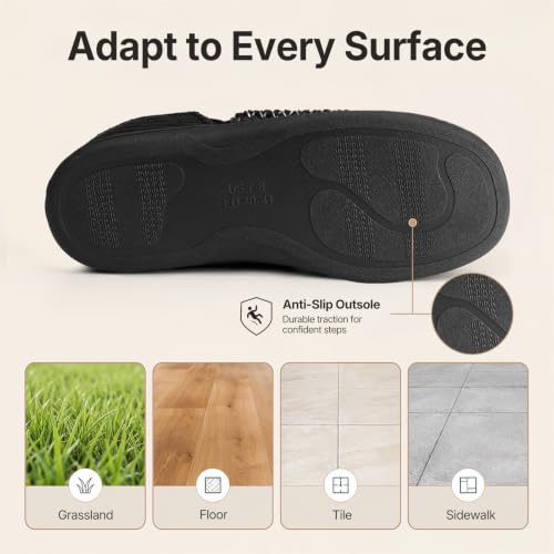 Image of ATHMILE Mens Slippers Moccasin Corduroy House Slippers Shoes Memory Foam