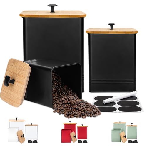 Metal Kitchen Canisters with Chalkboard Labels