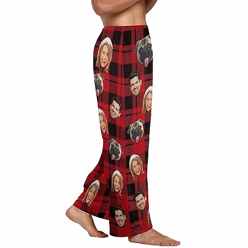 Personalized Face Pajama Photo Pajamas Pants for Men, Custom Plaid Pajamas Bottom Sleepwear Bottoms2
